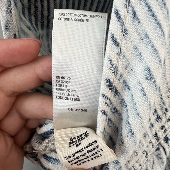 We the Free Ziggy Railroad Stripe Overalls Size S 100% cotton - Picture 9 of 10